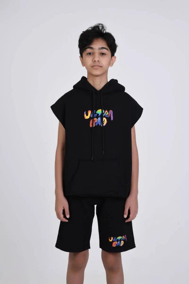 ULTRA BAD Sleeveless Hoodie Black KIDS badcompany12