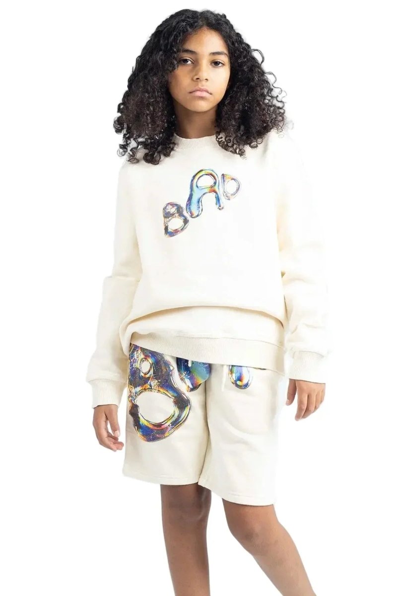 "BAD IN DIMENSIONS" Shorts Cream - Kids - Bad Company
