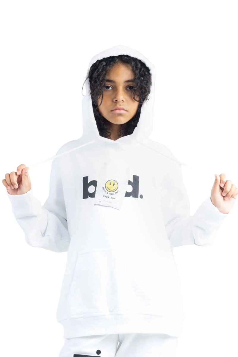 HAVE A NICE DAY Hoodie White - Kids - Bad Company