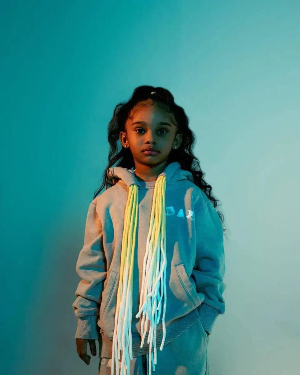 Multi Cord BAD Hoodie Washed Grey - Kids - Bad Company